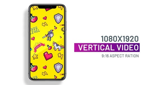 Retro Arcade Games icons seamless pattern looping background animation for social media posts