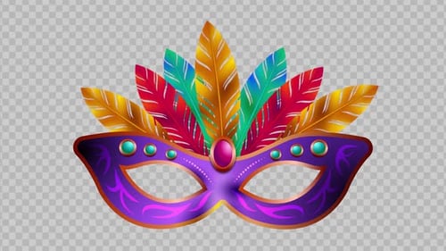 Brazilian Venetian Carnival Mask with Alpha
