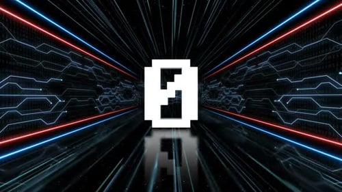 Glitch Number 0 in Tech Room on Alpha Channel, Loop - Package
