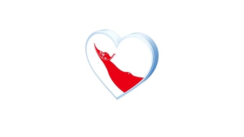 Animated Easter Island Flag in Heart Shape Icon
