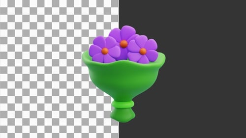 3D-Animation eines eleganten Blumenstraußes | Alpha Channel