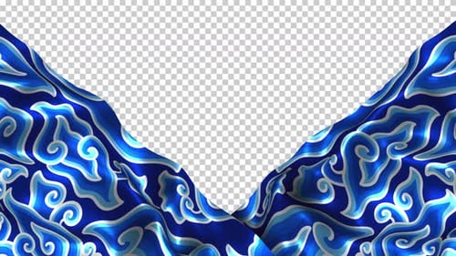 Wavy Blue Ornate Fabric Reveal Transition