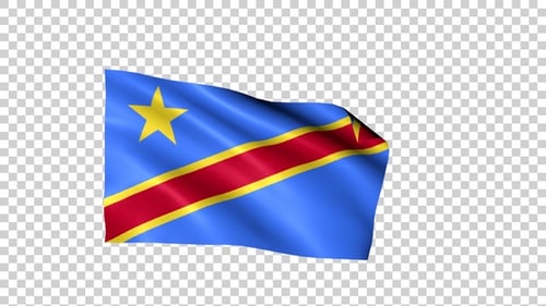 Realistic Waving Flag of Democratic Republic of Congo