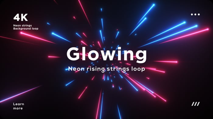 Neon Glowing Frame And Strings Loop, Backgrounds Motion Graphics ft ...