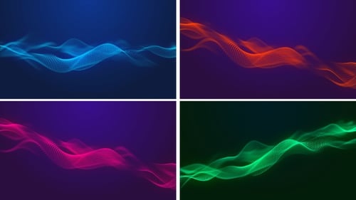 Dynamic Abstract Wave of Digital Dots Technology Background Loop