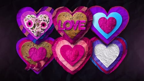 Hand Crafted Collage Hearts Pack