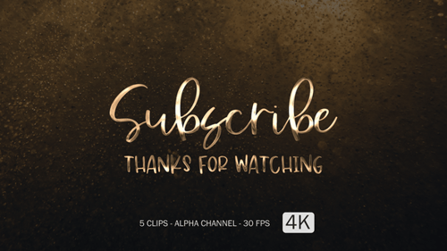 Golden Glitter Subscribe Thanks for Watching Text Animation