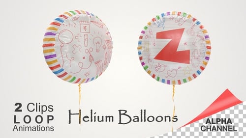 Animated Loop of a School-Themed Balloon with Letter Z