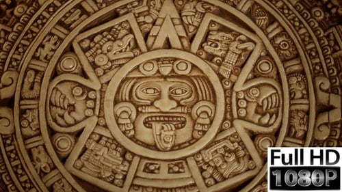 Carved Stone Wall Art with Symbols and Face