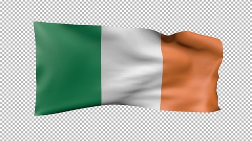 Realistic Waving Irish Flag Animation