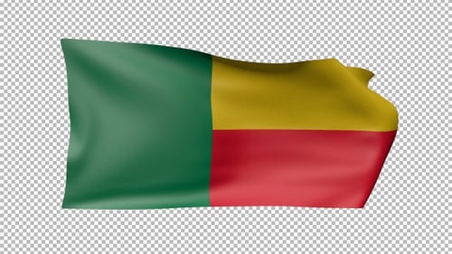 Waving Benin Flag Realistic Animation