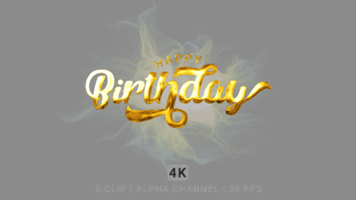 Elegant Metallic Happy Birthday Title Animations Pack