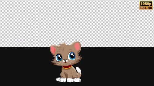 Cartoon Cat 2D | Alpha Channel