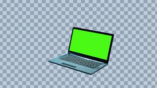 3D Animated Laptop with Green Screen Display