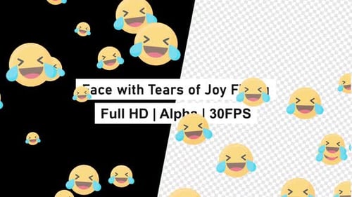 Animated Tears of Joy Emojis Flying Overlay