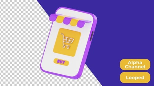 3D-animierter Online-Shop | Alpha-Kanal