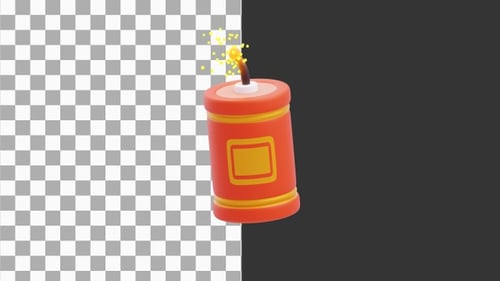 3D Animation of P 1f Lunar Fire Work | Alpha Channel
