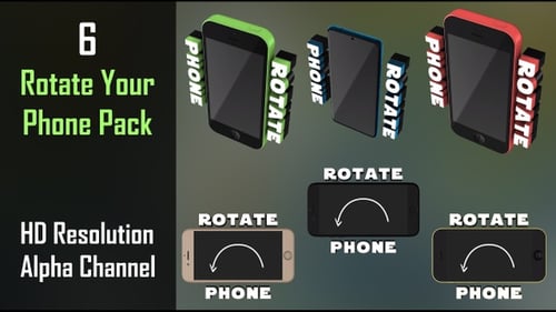 Modern Rotate Phone Instruction Animated Graphic