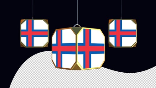 Faroe Islands Flag 3D Spinning Geometric Ornament