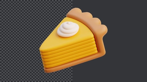 Rotating 3D Pumpkin Pie Slice Animation