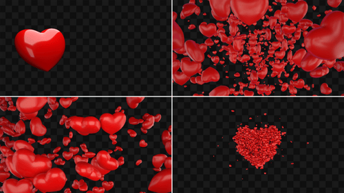 Glossy Red Heart Animation Overlays