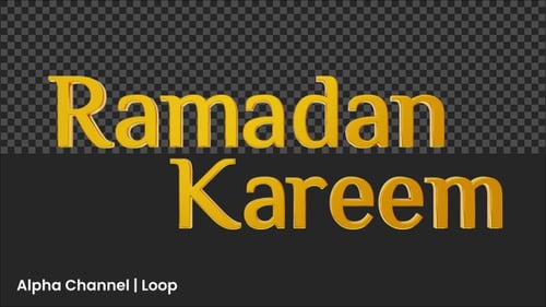 Golden Ramadan Kareem Text Rotation Animation