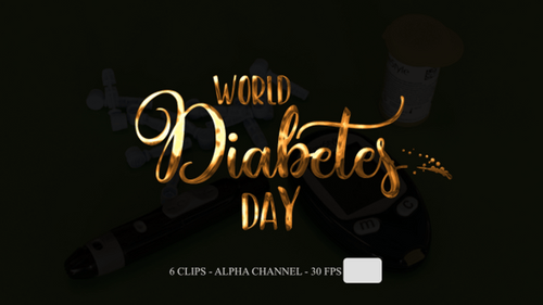 World Diabetes Day Metallic Liquid Text Reveal