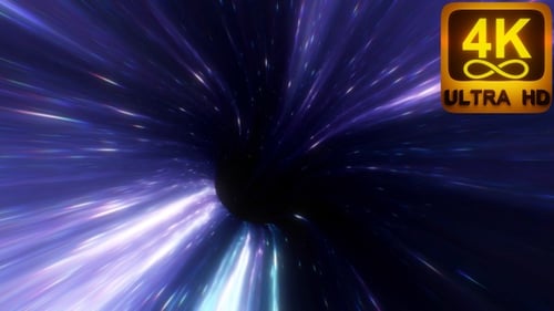 Futuristic Hyperspace Warp Tunnel Animation Loop Background