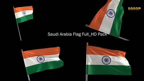 Waving Indian Flag Loop with Alpha Channel
