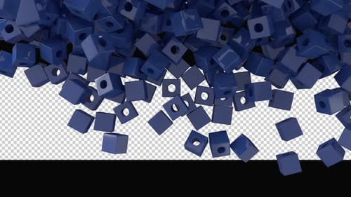 Geometric Blue Cubes 3D Transition