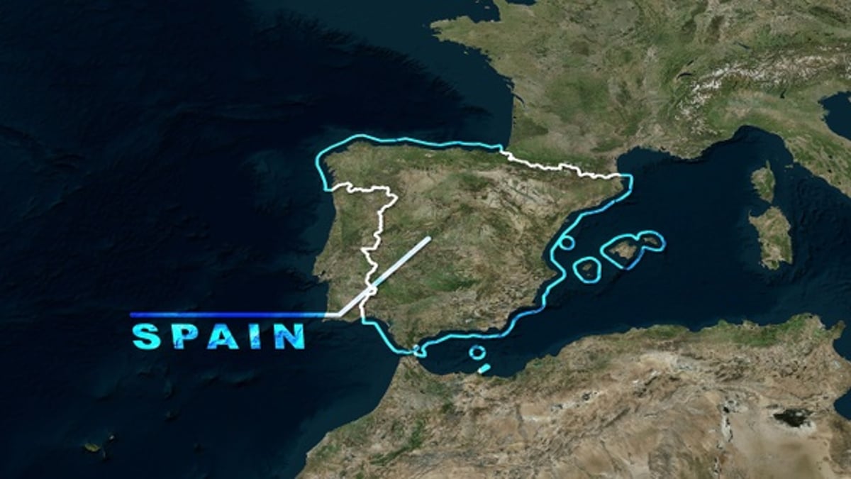 Animated Spain Map Outline with Glowing Text Reveal, Elements Motion ...