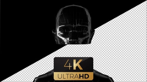 Futuristic Geometric Human Bust Assembly and Disassembly Animation