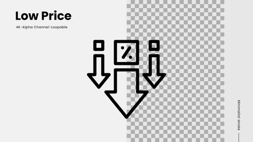 low price line icon animation