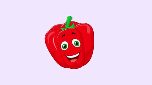 Cute Winking Red Bell Pepper Cartoon Animation