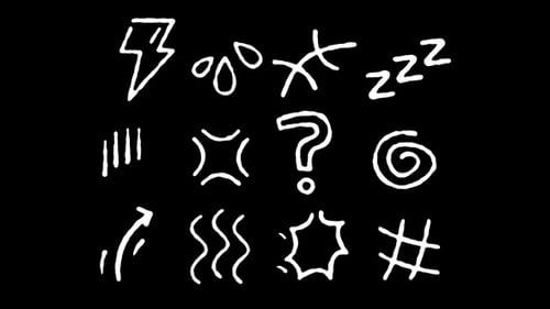 Hand Drawn Animated Cartoon Elements Pack