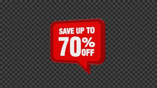 70% Discount Offer Speech Bubble Reveal
