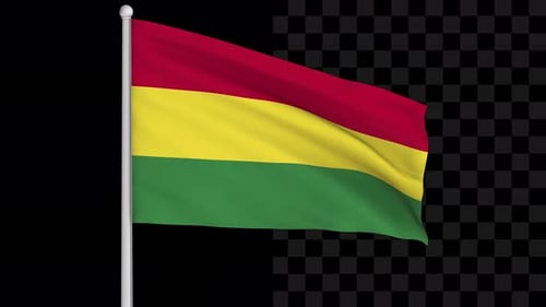 Realistic Waving Bolivia National Flag Animation