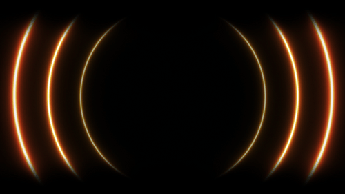 Expanding Neon Light Circles Tech Background