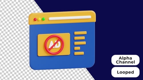 3D Animated Ads Block | Alpha Channel