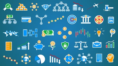 Animated Flat Business and Finance Icons Pack