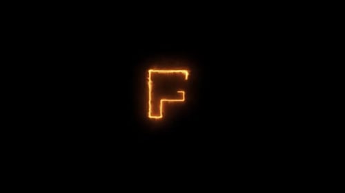 Fiery Orange Letter F Drawing and Reveal Animation