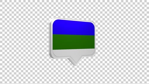 3D Rotating Komi Republic Flag Speech Bubble Icon
