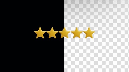 3D Animation of Five Star Rating