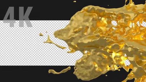 Golden Fluid Liquid Splash Transition