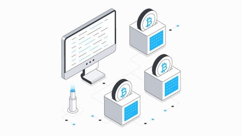 Blockchain Development Isometric Animation Alpha Channel
