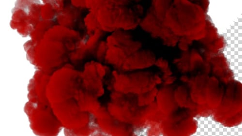 Dynamic Red Smoke Cloud Alpha Channel