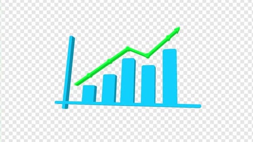 Animated 3D Business Growth Graph
