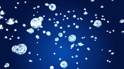 Abstract of Falling Diamonds motion Red . 3d Green Screen