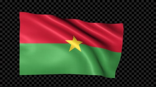 Burkina Faso Flag Waving Alpha Channel