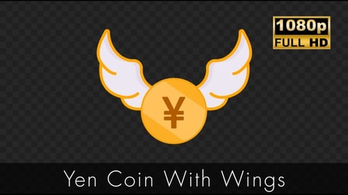 Yen-Münze mit Flügeln